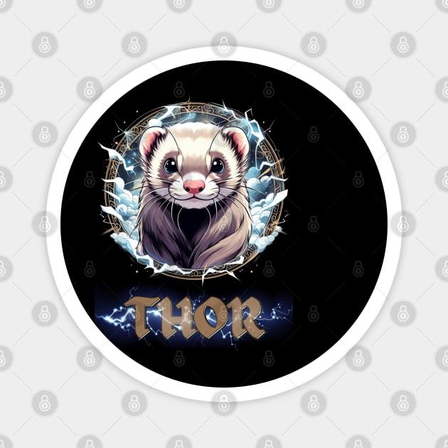 Ferret Thor Magnet by Malus Cattus